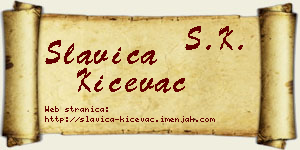 Slavica Kićevac vizit kartica